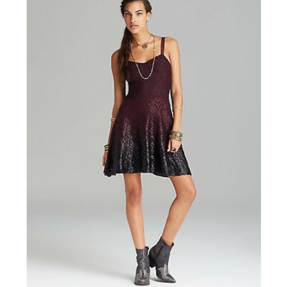 Free People maroon ombré dress